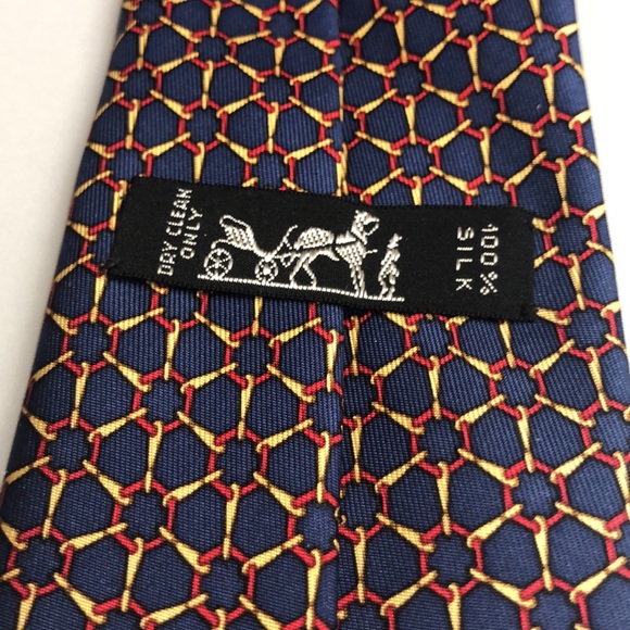 Hermes Tie - Blue/gold/ red - Picture 4 of 8